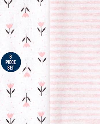 Baby Girls Heathered 8-Piece Set