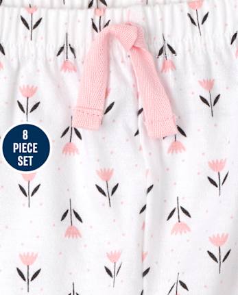 Baby Girls Heathered 8-Piece Set