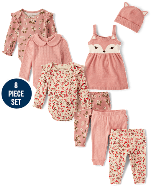 Baby Girls Floral 8-Piece Outfit Set - Homegrown by Gymboree