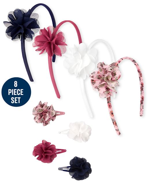 Girls Flower 8-Piece Hair Set