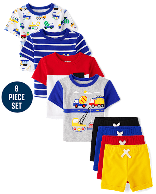 Baby And Toddler Boys Construction 8-Piece Outfit Set