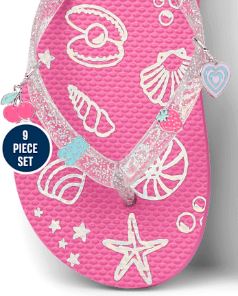 Lot de 9 breloques pour sandales à fruits pour filles