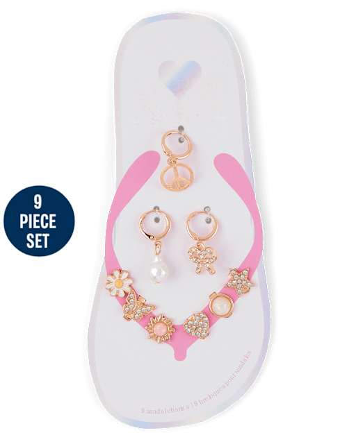 Lot de 9 breloques papillon pour sandales fille