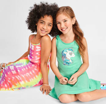 The Childrens Place Girls Tiedye Crossback Romper
