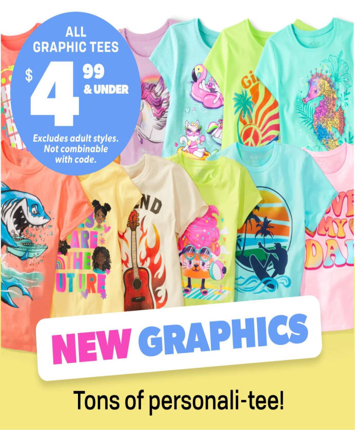 All Graphic Tees $4.99 & under