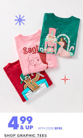 The image displays a collection of graphic t-shirts featuring festive holiday designs, including a Santa Claus character and a nutcracker figure, against a colorful background with a star-like symbol.