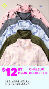 Une collection de sweats à capuche en micropolaire, confortables et chauds, dans divers coloris et motifs pastel, présentés sur fond uni.