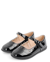 Chaussures plates Mary Jane perforées pour filles - Uniforme