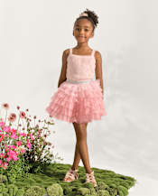 Girls Glitter Ombre Tiered Tulle Tutu Skirt - Marchesa Mini x Gymboree