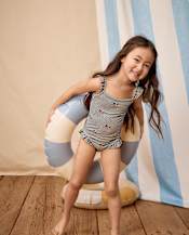 Girls Embroidered Flag Flutter One Piece Swimsuit - Swim Shop