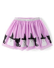 Girls Sequin Ghost Tutu Skirt - Trick or Treat