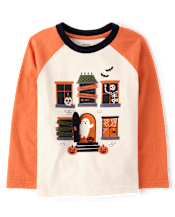 Boys Interactive Haunted House Raglan Top - Trick or Treat
