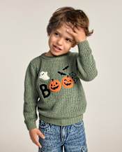 Boys Crochet Halloween Shaker Stitch Sweater - Trick or Treat