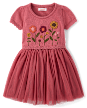Girls Crochet Floral Sweater Tutu Dress - The Harvest Edit