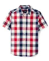 Boys Gingham Poplin Button Up Shirt