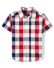 Baby And Toddler Boys Gingham Poplin Button Up Shirt