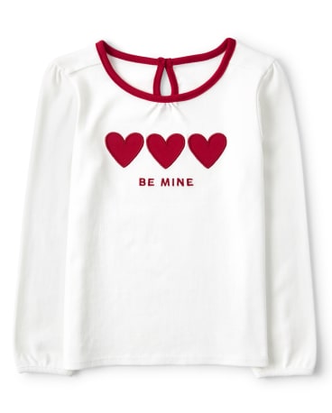 Top con bordado de corazones para niñas - Valentine Cutie