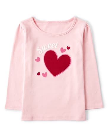Top dulce bordado para niñas - Valentine Cutie