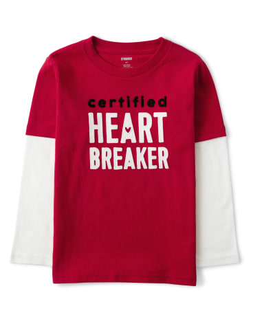 Top 2 en 1 bordado Heart Breaker para niños - Valentine Cutie
