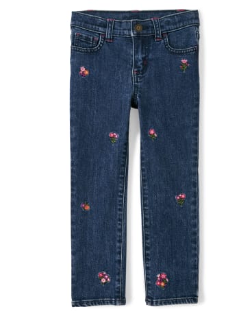 Girls Embroidered Floral Jeans - Tree House