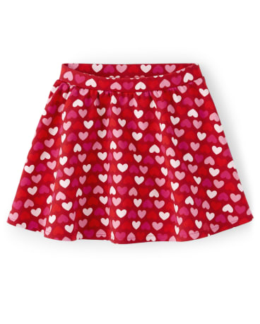 Girls Heart Ponte Skort - Valentine Cutie