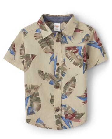 Boys Leaf Button Up Shirt - Outback Adventure