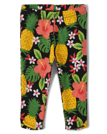 Girls Pineapple Capri Leggings - Pineapple Punch