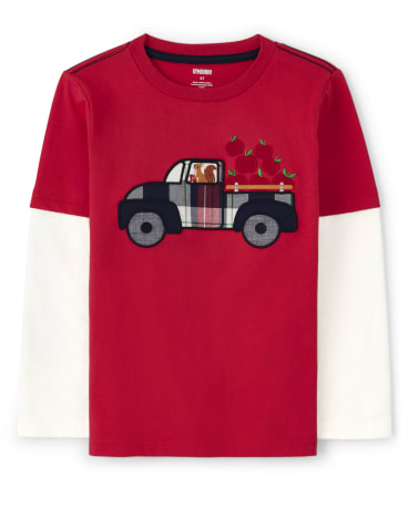 Boys Embroidered Truck Layered Top - Head of the Class