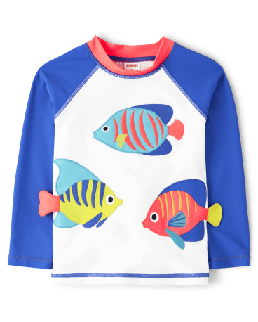 Boys Embroidered Fish Rashguard - Splish-Splash