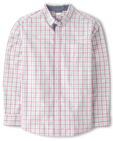Mens Dad And Me Plaid Button Up Shirt - Time for Tea