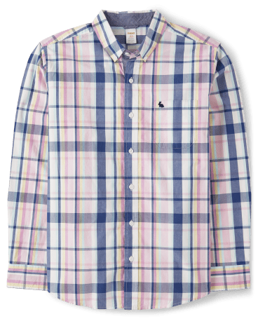 Mens Matching Family Plaid Button Up Shirt - Spring Celebrations
