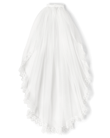 Girls Floral Lace Veil - Special Occasion