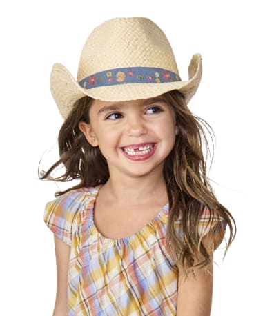 Girls Embroidered Floral Cowgirl Hat - Country Trail