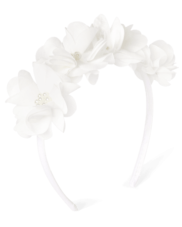 Girls Floral Pearl Headband - Special Occasion