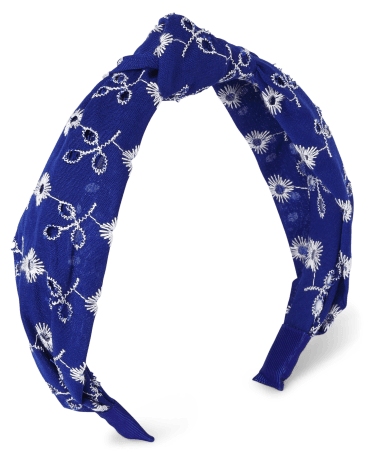 Girls Eyelet Knot Headband - Blue Belle