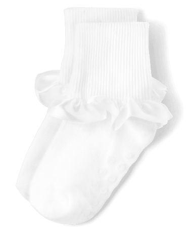 Girls Ruffle Turn Cuff Socks - Special Occasion