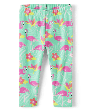 Girls Flamingo Capri Leggings - Tropical Paradise