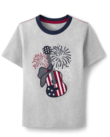 Boys Embroidered Guitar Top - American Cutie