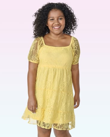 Girls Lace Tiered Dress