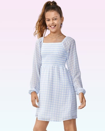 Girls Print Smocked Dress