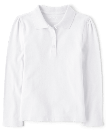 Girls Uniform Long Sleeve Pique Polo The Children S Place