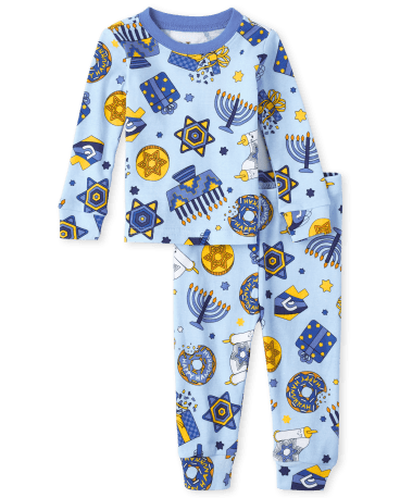 Unisex Baby And Toddler Matching Family Menorah Snug Fit Cotton Pajamas
