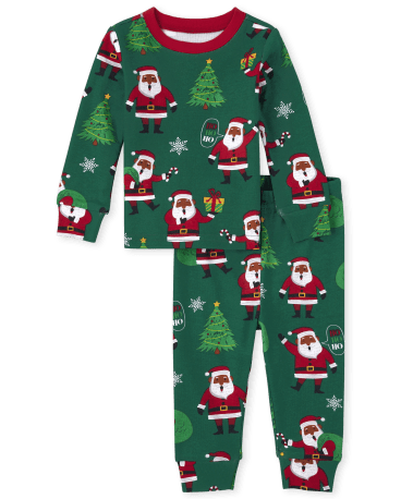 Pijama de algodón unisex para bebés y niños pequeños a juego con Papá Noel