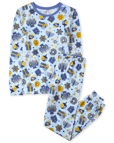 Unisex Adult Matching Family Menorah Cotton Pajamas