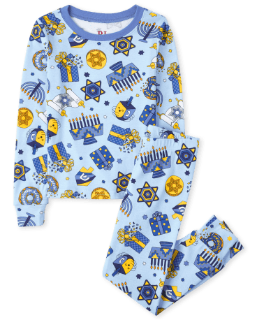 Unisex Kids Matching Family Menorah Snug Fit Cotton Pajamas