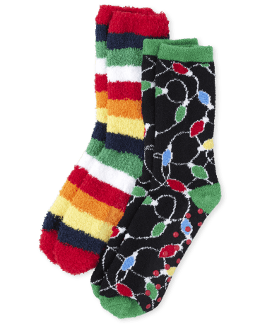 Unisex Adult Matching Family Lights Cozy Socks 2-Pack