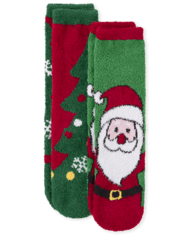 Unisex Kids Matching Family Santa Cozy Socks 2-Pack