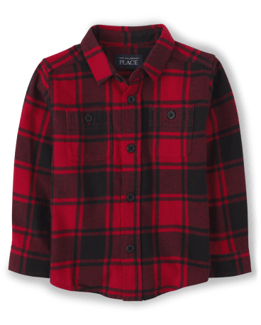 Baby And Toddler Boys Matching Family Buffalo Plaid Flannel Button Down Shirt