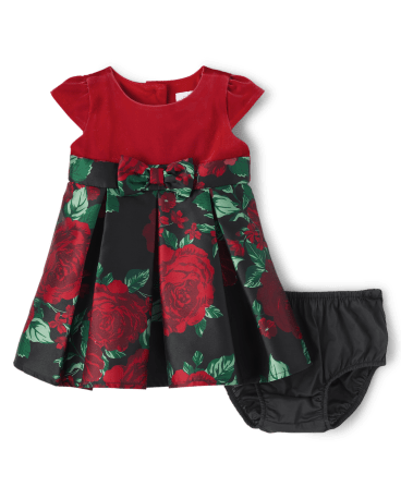 Baby Girls Mommy And Me Floral Knit To Woven Dress