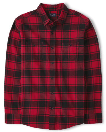 Mens Matching Family Buffalo Plaid Flannel Button Down Shirt